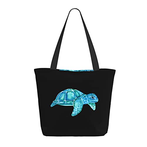 Ahdyr Tragetasche für Damen, Reise-Umhängetasche, tägliche Arbeitshandtasche, Hobo-Tasche, Strandtasche (Schildkröte) von Ahdyr