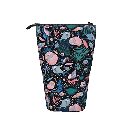 Ahdyr Underwater Magic Teleskop-Federmäppchen, Stand-Up-Organizer, Kosmetiktasche, Make-up-Tasche, Schreibwaren, Federmäppchen von Ahdyr