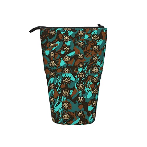 Ahdyr Wunderschönes buntes Kunstmuster Teleskop Federmäppchen Stand-Up Organizer Kosmetiktasche Make-up Tasche Schreibwaren Federmäppchen von Ahdyr