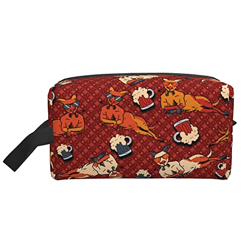 Bierkänguru-Kulturtasche für Kinder, Reise-Kulturtasche, Reisezubehör, Make-up-Taschen, tragbar, wasserdicht, Kosmetiktasche für Reisen, Urlaub, Aufbewahrung, Geschäftsreise von Ahdyr