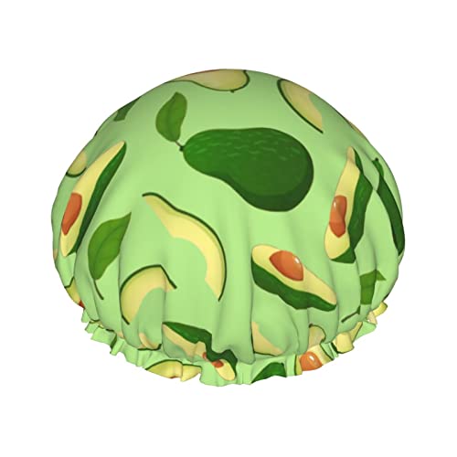 Duschhaube Avocado Wiederverwendbare Badehauben Für Frauen Langes Haar Doppelschicht Wasserdichter Badeduschhut Haarschutz Für Mädchen Frauen 1 Packung von Ahdyr