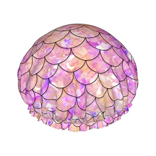 Duschhaube Meerjungfrau Waage wiederverwendbare Badehauben für Frauen langes Haar doppellagig wasserdichter Badeduschhut Haarschutz für Mädchen Frauen 1 Packung von Ahdyr