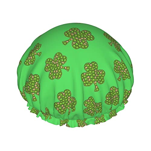 Duschhaube St Patrick's Wiederverwendbare Badehauben für Frauen Langes Haar Doppelschicht Wasserdichter Badeduschhut Haarschutz Für Mädchen Frauen 1 Packung von Ahdyr