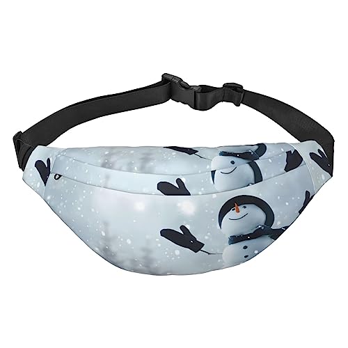 Fanny Pack für Damen und Herren, Weihnachts-Fröhlicher Schneemann, Hüfttasche, Verstellbarer Gürtel, lässige Brusttasche, Bauchtaschen für Reisen, Wandern, Hüfttaschen von Ahdyr
