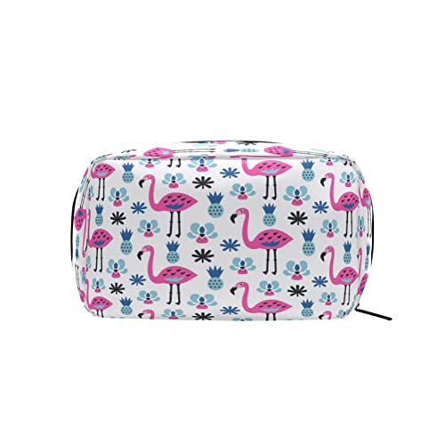 Flamingo Pines Make-up-Tasche, tragbarer Organizer, Kosmetiktasche für Reisen, Make-up-Tasche, Geschenke, Kulturbeutel für den täglichen Gebrauch für Mädchen und Frauen von Ahdyr