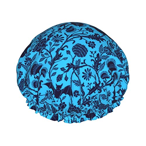 Fledermaus Goth Print Duschhauben für Frauen, wasserdichte wiederverwendbare Duschhaarkappen Badehauben Turban Duschhaube für Mädchen von Ahdyr
