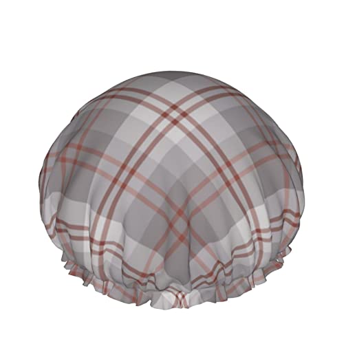 Frauen Wiederverwendbarer Haarhut mit Stretchsaum Fraser Hunting Tartan Grey DoubleWaterproof Shower Cap Bath Cap von Ahdyr