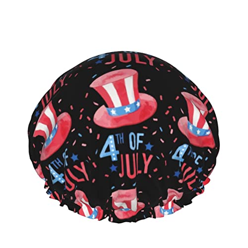 Frauen Wiederverwendbarer Haarhut mit Stretchsaum Unabhängigkeitstaghut Juli DoubleWaterproof Shower Cap Bath Cap von Ahdyr