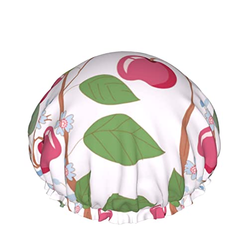 Frauen wiederverwendbarer Stretch-Saum-Haar-Hut-Frucht-Blumen-Blumen-Plaid-DoubleWaterproof-Duschhaube-Badekappe von Ahdyr