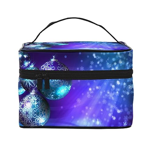 Goldene glitzernde Weihnachts-Reise-Make-up-Tasche für Frauen, Wasserabweisende Kosmetiktasche, Faltbare Kulturtasche, Geschenke für Lehrer von Ahdyr