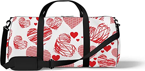 Große Reisetaschen für Männer und Frauen Vintage Heart Love Day Weekender Bag Leichte Sport-Sporttasche Reisetasche für Frauen von Ahdyr