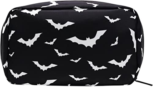 Halloween Fledermaus Make-up Tasche Fledermäuse Tragbarer Organizer Kosmetiktasche für Reisen Make-up-Koffer, Geschenke, Kulturbeutel für den täglichen Gebrauch für Mädchen und Frauen von Ahdyr