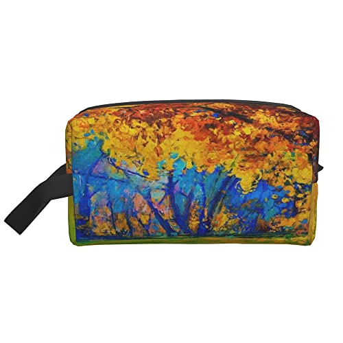 Kulturbeutel für Damen und Herren, wasserdichte Kosmetiktasche, Reise, Make-up-Tasche, Organizer mit Griff, Herbst, Herbst, Baum, Aufbewahrungstasche von Ahdyr