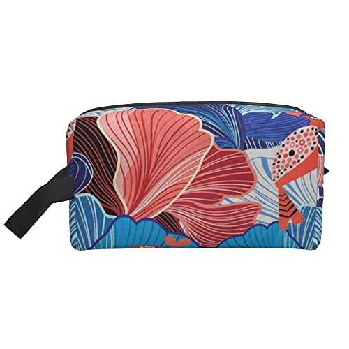 Kulturbeutel für Damen und Herren, wasserdichte Kosmetiktasche, Reise-Make-up-Tasche, Organizer mit Griff, abstrakte Vogel-Aufbewahrungstasche von Ahdyr