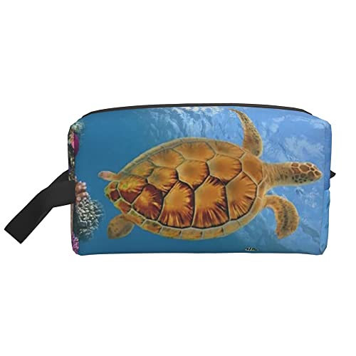 Kulturbeutel für Damen und Herren, wasserdichte Kosmetiktasche, Reise-Make-up-Tasche, Organizer mit Griff, ethnische Tribal-Zick-Zack-Aufbewahrungstasche von Ahdyr