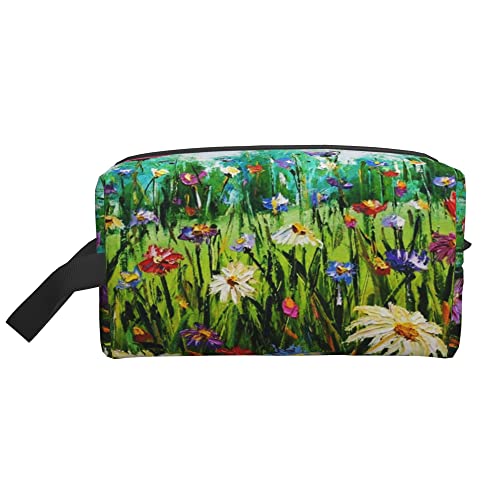 Kulturbeutel für Frauen und Männer wasserdichte Kosmetiktasche Reise Make-up Tasche Organizer mit Griff Original Ölgemälde Landschaft Aufbewahrungstasche von Ahdyr