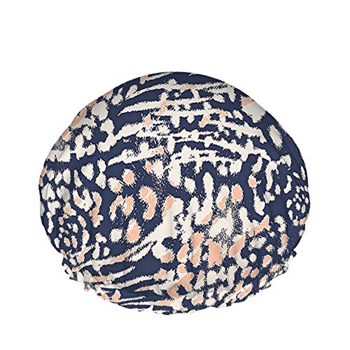 Leopard Duschhaube Natur Wild Safari Dschungel Tier Tiger Schlangenhaut Gekritzel Punkt Feder Große Badekappen für Frauen Männer Mädchen Langes Haar Wasserdichte wiederverwendbare Hüte von Ahdyr