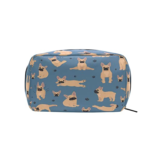 Lustige Bulldoggen-Hunde-Make-up-Tasche, tragbare Organizer-Kosmetiktasche für Reisen, Make-up-Tasche, Geschenke, den täglichen Gebrauch, Kulturtasche für Mädchen und Frauen von Ahdyr