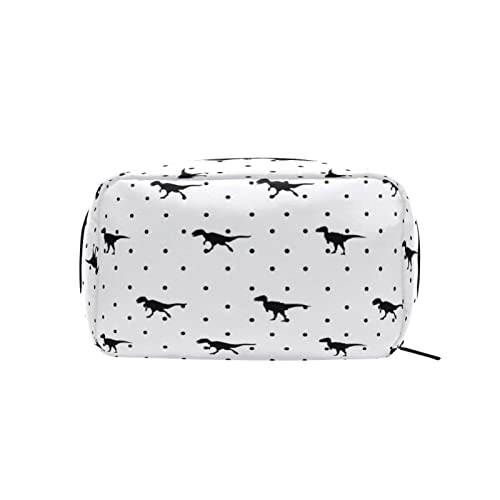 Make-up-Tasche mit Dinosaurier-Tupfen, tragbarer Organizer, Kosmetiktasche für Reisen, Make-up-Tasche, Geschenke, Kulturbeutel für den täglichen Gebrauch für Mädchen und Frauen von Ahdyr