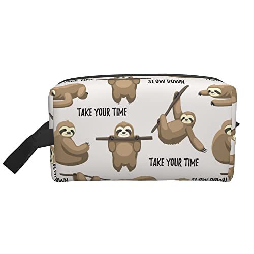 Niedlicher Faultier-Kulturbeutel für Kinder, Reise-Kulturbeutel, Reisezubehör, Make-up-Taschen, tragbar, wasserdicht, Kosmetiktasche für Reisen, Urlaub, Aufbewahrung, Geschäftsreise von Ahdyr