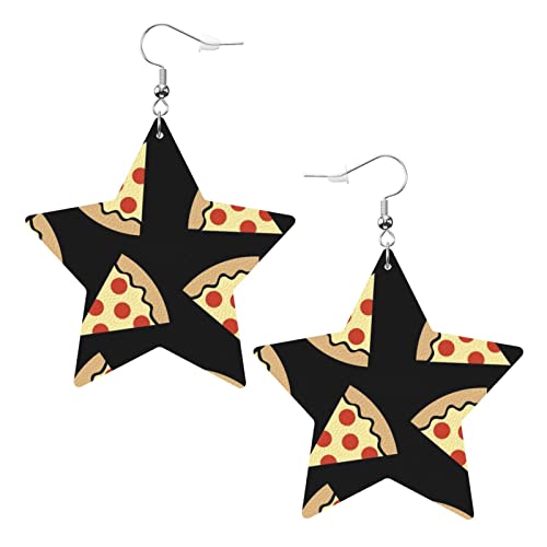 Pizzascheiben Kunstleder Sterne Ohrringe für Teenager Mädchen Frauen Tropfen Ohrhänger Geschenk von Ahdyr
