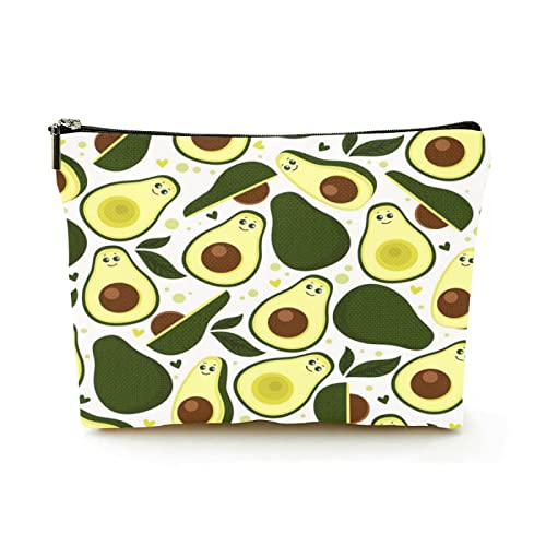 Premium-Make-up-Tasche für Damen, Leinen, Reise-Kosmetiktaschen, lustige Avocado, langlebige Kosmetiktasche von Ahdyr