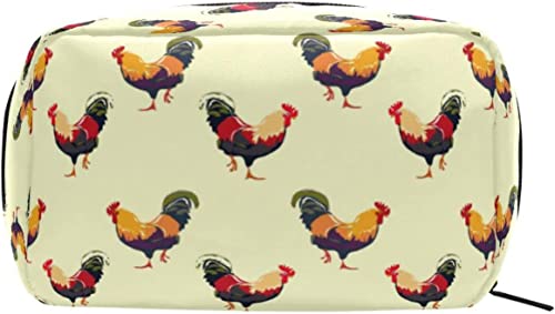 Rooster Cock Farm Make-up-Tasche Tragbare Organizer-Kosmetiktasche für Reisen, Make-up-Tasche, Geschenke, Kulturbeutel für den täglichen Gebrauch für Mädchen und Frauen von Ahdyr