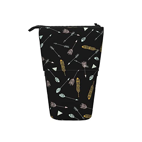 Scatter Feather Arrows Teleskop-Federmäppchen Stand-Up-Organizer Kosmetiktasche Make-up-Tasche Schreibwaren Stiftetui von Ahdyr