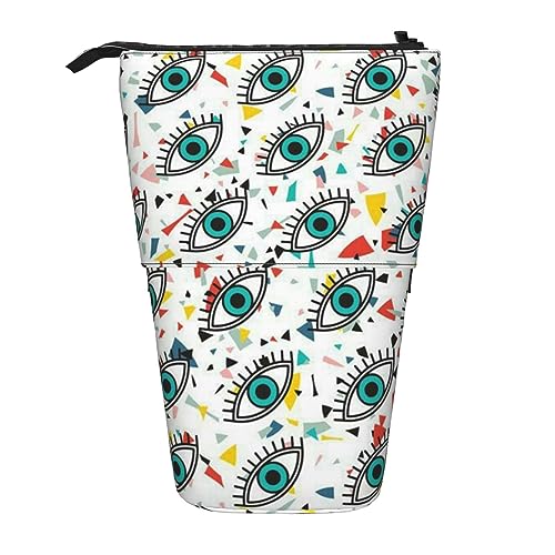 Stehendes Federmäppchen mit Augen, niedliches Stiftetui, Teleskop-Briefpapiertasche, Make-up-Kosmetiktasche für das Büro von Frauen von Ahdyr