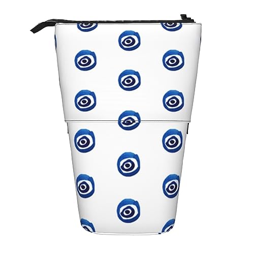 Stehendes Federmäppchen mit bösen Augen, niedliches Stiftetui, Teleskop-Briefpapiertasche, Make-up-Kosmetiktasche für Frauen im Büro von Ahdyr