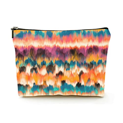Stilvolle Make-up-Tasche für Damen, Leinen, Reise-Kosmetiktaschen, langlebige Make-up-Organizer-Tasche, Kunst-Abstraktes Wirbel-Design, Batikfärbung, für Damen/Herren Stilvolle Make-up-Tasche für Damen, Leinen, Reise-Kosmetiktaschen, langlebige Make-up-Organizer-Tasche, Kunst-Abstraktes Wirbel-Design, Batikfärbung, für Damen/Herren von Ahdyr