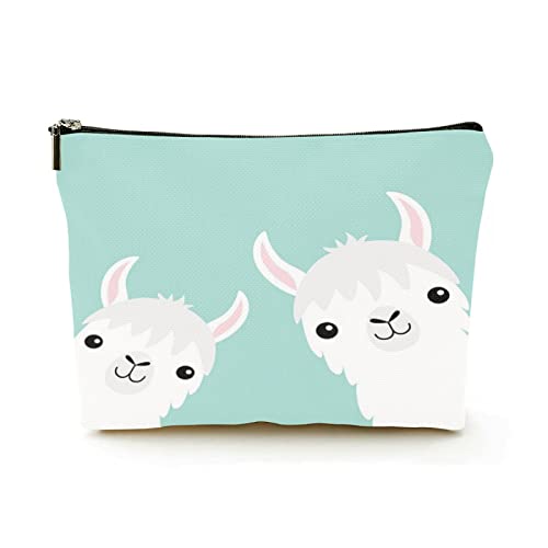 Stilvolle Make-up-Tasche für Damen, Leinen, Reise-Kosmetiktaschen, langlebige Make-up-Organizer-Tasche, Set mit Zwei Lama-Alpaka-Tieren, für Damen/Herren Stilvolle Make-up-Tasche für Damen, Leinen, Reise-Kosmetiktaschen, langlebige Make-up-Organizer-Tasche, Set mit Zwei Lama-Alpaka-Tieren, für Damen/Herren von Ahdyr