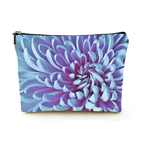 Stilvolle Make-up-Tasche für Damen, Leinen, Reise-Kosmetiktaschen, langlebige Make-up-Organizer-Tasche, eine Leuchtend Blaue Chrysantheme, für Damen/Herren Stilvolle Make-up-Tasche für Damen, Leinen, Reise-Kosmetiktaschen, langlebige Make-up-Organizer-Tasche, eine Leuchtend Blaue Chrysantheme, für Damen/Herren von Ahdyr