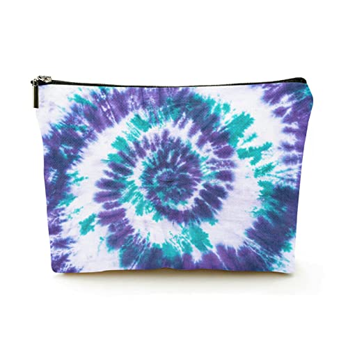 Stilvolle Make-up-Tasche für Damen, Leinen, Reise-Kosmetiktaschen, langlebige Make-up-Organizer-Tasche, modisches Batik-Swirl-Design, für Damen/Herren Stilvolle Make-up-Tasche für Damen, Leinen, Reise-Kosmetiktaschen, langlebige Make-up-Organizer-Tasche, modisches Batik-Swirl-Design, für Damen/Herren von Ahdyr
