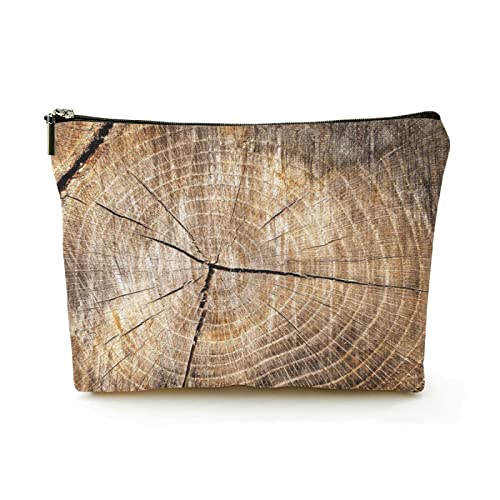 Stilvolle Make-up-Tasche für Damen, Leinen, Reise-Kosmetiktaschen, langlebige Make-up-Organizer-Tasche, warme, Flache Holzstruktur, für Damen/Herren Stilvolle Make-up-Tasche für Damen, Leinen, Reise-Kosmetiktaschen, langlebige Make-up-Organizer-Tasche, warme, Flache Holzstruktur, für Damen/Herren von Ahdyr