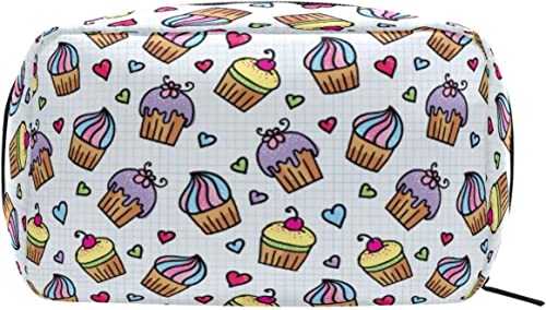 Süße Cupcakes Make-up Tasche Tragbarer Organizer Kosmetiktasche für Reisen Make-up-Tasche, Geschenke, Kulturbeutel für den täglichen Gebrauch für Mädchen und Frauen Süße Cupcakes Make-up Tasche Tragbarer Organizer Kosmetiktasche für Reisen Make-up-Tasche, Geschenke, Kulturbeutel für den täglichen Gebrauch für Mädchen und Frauen von Ahdyr