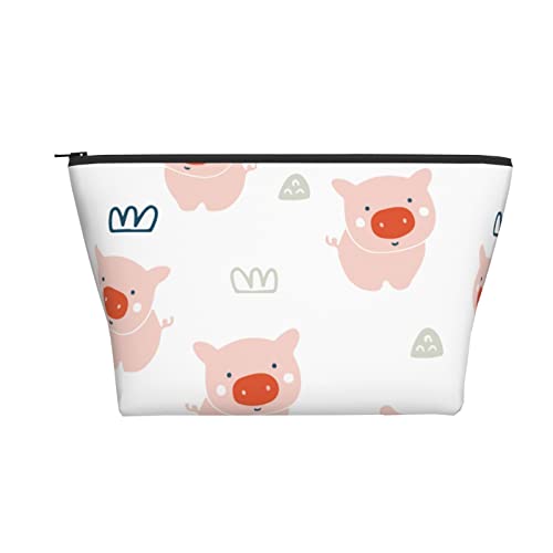 Tragbare Kosmetiktasche, süßes rosa Schwein, Piggy, Kawaii, Make-up-Tasche, Reise-Kulturtasche für Mädchen und Frauen von Ahdyr