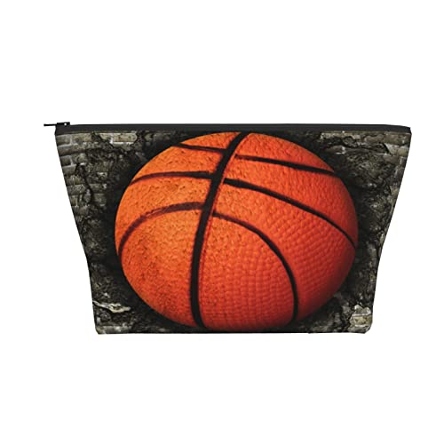 Tragbare Kosmetiktasche Basketball Embedded Brick Wall Make-up-Tasche Reise-Kulturtasche für Mädchen Frauen von Ahdyr