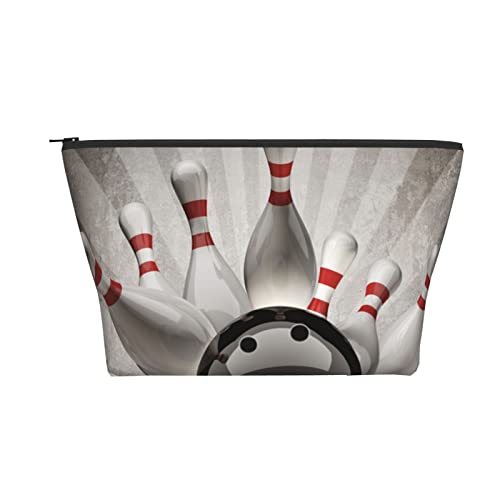 Tragbare Kosmetiktasche Bowlingkugel Retor Grau Make-up Tasche Reise Kulturbeutel Für Mädchen Frauen von Ahdyr