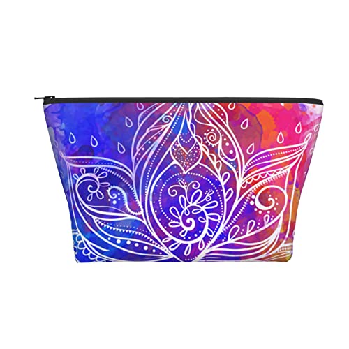 Tragbare Kosmetiktasche Bunte Boho Lotusblume Make-up Tasche Reise Kulturbeutel Für Mädchen Frauen von Ahdyr