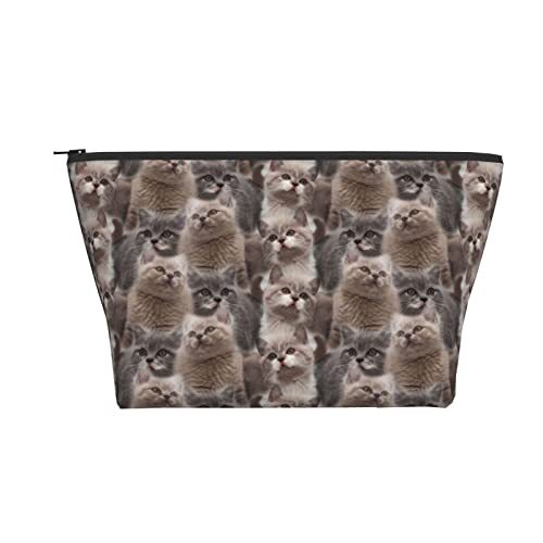 Tragbare Kosmetiktasche Camo Kitty Süße Kurzhaarkatze Make-up-Tasche Reise-Kulturtasche für Mädchen und Frauen von Ahdyr