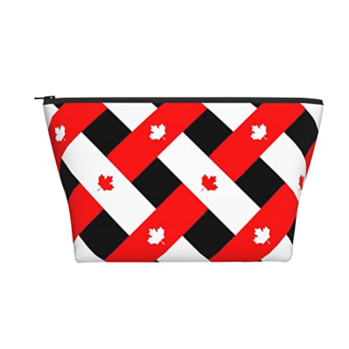 Tragbare Kosmetiktasche Canadian Maple Leaf Plaid Make-up-Tasche Reise-Kulturtasche für Mädchen und Frauen von Ahdyr