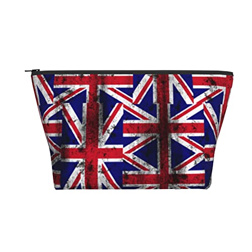 Tragbare Kosmetiktasche Distressed UK Britische Flagge Make-up-Tasche Reise-Kulturtasche für Mädchen und Frauen von Ahdyr