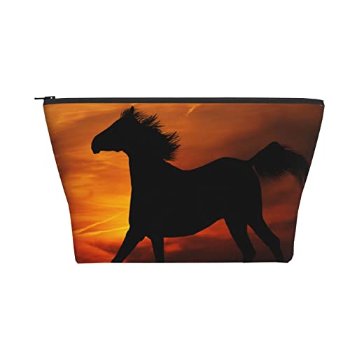 Tragbare Kosmetiktasche Dusk Wild Horse Make-up-Tasche Reise-Kulturtasche für Mädchen und Frauen von Ahdyr