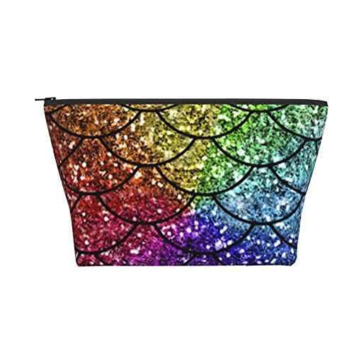 Tragbare Kosmetiktasche Glitzernde Meerjungfrauenschuppen-Make-up-Tasche Reise-Kulturtasche für Mädchen und Frauen von Ahdyr