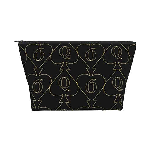 Tragbare Kosmetiktasche Golden Queen of Spades Make-up-Tasche Reise-Kulturtasche für Mädchen und Frauen von Ahdyr