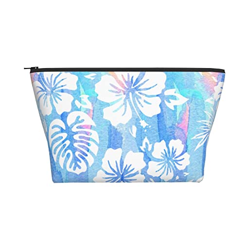 Tragbare Kosmetiktasche Hawaiian Floral Hibiscus Aloha Make-up-Tasche Reise-Kulturtasche für Mädchen und Frauen von Ahdyr