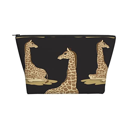 Tragbare Kosmetiktasche Lustige Giraffe Yoga Make-up Tasche Reise Kulturbeutel Für Mädchen Frauen von Ahdyr