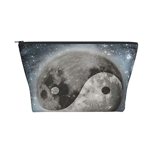 Tragbare Kosmetiktasche Moon Yin Yang Galaxy Make-up-Tasche Reise-Kulturtasche für Mädchen und Frauen von Ahdyr