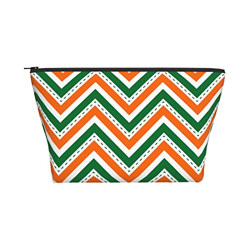 Tragbare Kosmetiktasche Orange Green Line St Patrick Make-up-Tasche Reise-Kulturtasche für Mädchen und Frauen von Ahdyr